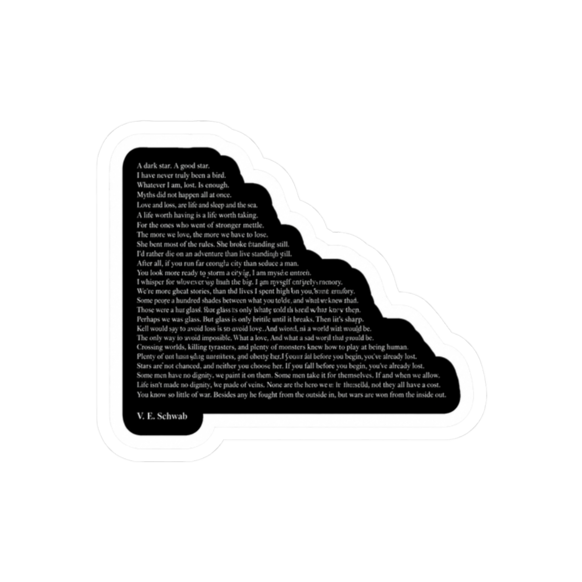 V. E. Schwab Quotes Sticker - alternate angle 3, merchandise